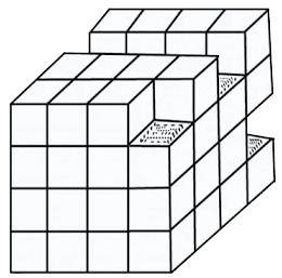 تعدادی مکعب در شکل داریم که می خواهیم در کمترین زمان آنها را بشماریم… گفتنی است در شکل زیر، تعدادی مکعب ۱x1x1 به هم چسبیده اند، آیا می توانید ظرف مدت ۲۰ ثانیه، تعداد دقیق آنها را مشخص کنید و بگویید که چند مکعب در شکل وجود دارد؟